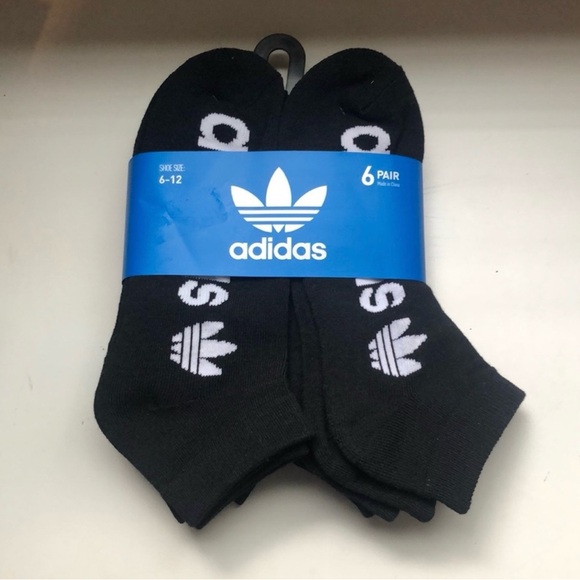 adidas Other - New Adidas Socks Men’s 6 Pair Black Low Cut Socks Activewear Casual Athletic